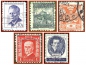 Preview: Tschechoslowakei (052) - fünf gestempelte Briefmarken verschiedene Werte - Ceskoslovensko