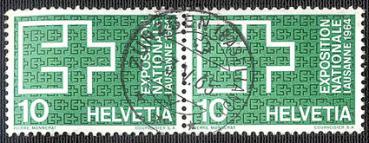 002 Schweiz - Helvetia - Wert 10 - Exposition Nationale Lausanne 1964