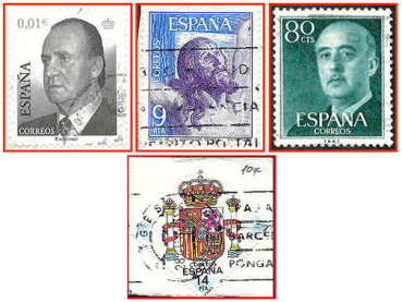 Spanien (030c) - vier gestempelte Briefmarken verschiedene Werte - Espana