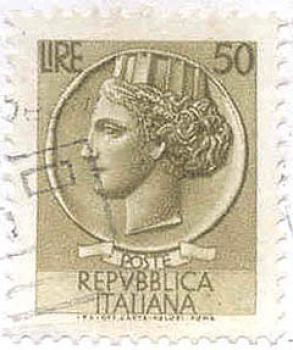 047 Italien - Poste Rebubblica Italiana - Wert 50 Lire