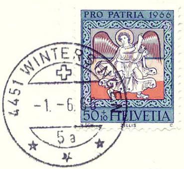 057 Schweiz - Helvetia - Wert 50+10 - Pro Patria 1966