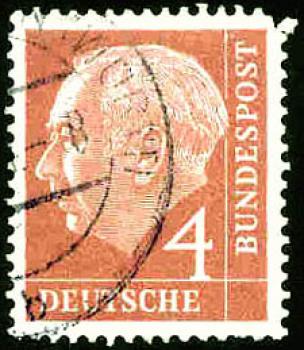 065 Deutsche Bundespost - Wert 4 - Bundespräsident Theodor Heuss