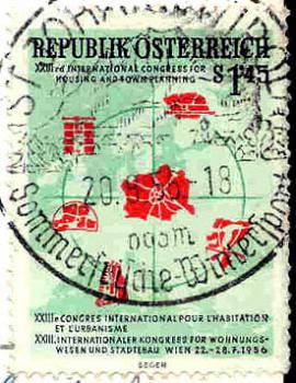 073 Österreich - Republik Österreich - Wert 1,45 S - XXIII. INTERNATIONALER KONGRESS FÜR WOHNUNGSWESEN UND STÄDTEBAU