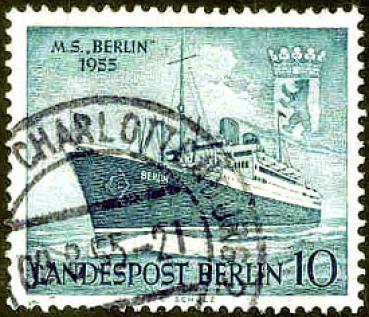 082 Landespost Berlin - Wert 10 - M.S. BERLIN 1955