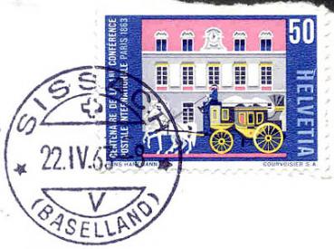 097 Schweiz - Helvetia - Wert 50 - Conférence Postale Iinternationale Paris 1863