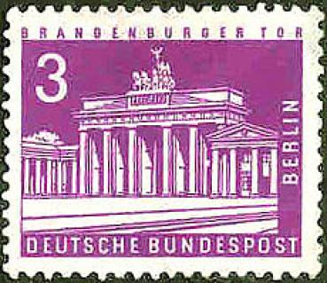 212 Deutsche Bundespost - Wert 3 - Brandenburger Tor Berlin