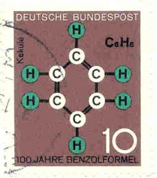 218 Deutsche Bundespost - Wert 10 - 100 Jahre Benzolformel