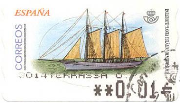 023 Spanien - Espana Correos - Wert 0,01 € - Pailebote Santa Eulàlia