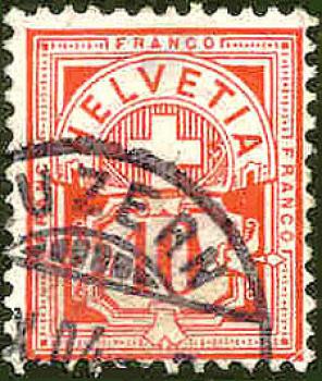 113 Schweiz - Helvetia - Wert 10 - Franco