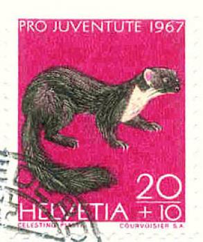 088 Schweiz - Helvetia - Wert 20+10 - Pro Juventute 1967
