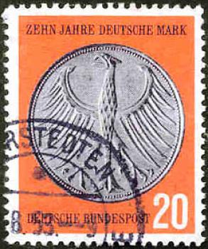 137 Deutsche Bundespost - Wert 20 - Zehn Jahre Deutsche Mark