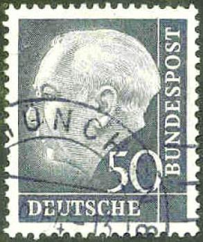 075 Deutsche Bundespost - Wert 50 - Bundespräsident Theodor Heuss