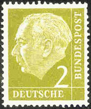 064 Deutsche Bundespost - Wert 2 - Bundespräsident Theodor Heuss