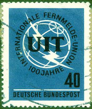 180 Deutsche Bundespost - Wert 40 - 100 Jahre Internationale Fernmelde Union