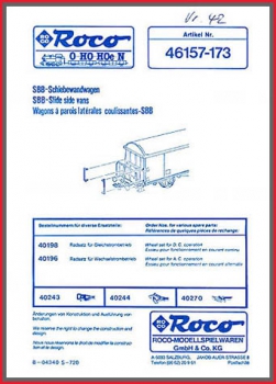 Roco H0 Montageanleitung (1) - für Schiebewandwagen 46157 bis 46173 - Original