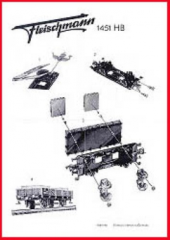 Fleischmann H0 Montageanleitung für Kran-Schutzwagen 1451 HB - Bausatz