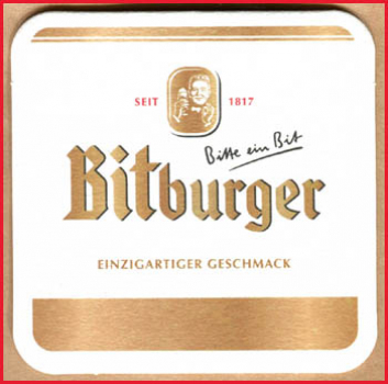 Bierdeckel (101) - Bitburger - Bitte ein Bit - Einzigartiger Geschmack