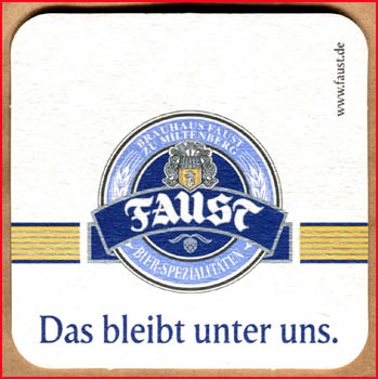 Bierdeckel (104) - Brauhaus Faust - Das bleibt unter uns.