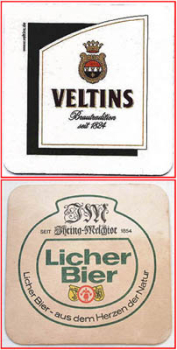 Bierdeckel (29a) - Veltins und Licher Bier