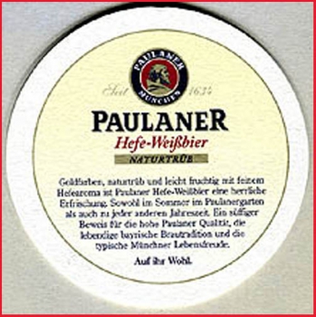 Bierdeckel (78) - Paulaner Hefe-Weißbier natürtrüb