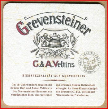 Bierdeckel (82) - Grevensteiner C. & A. Veltins - Bierspezialität aus Grevenstein