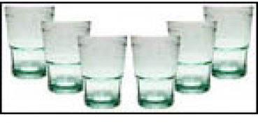 Bowlenglas (2) - aus hellem Glas mit Anfasser und geschliffenen Mustern