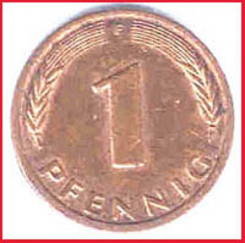 Bundesrepublik Deutschland - 1 Pfennig - Serie F 1992