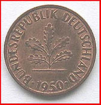 Bundesrepublik Deutschland - 1 Pfennig - Serie J 1950