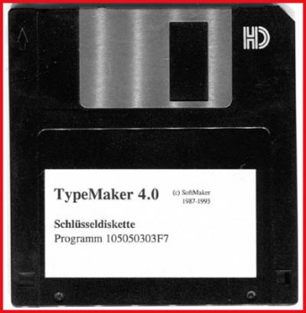 Diskette - TypeMaker Schlüsseldiskette - Version 4.0