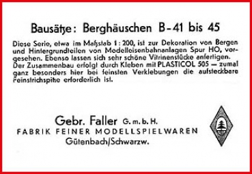 Faller H0 Bauanleitung (2) - für Berghäuser B-41 bis B-45 - Bausatz