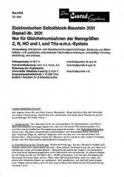 Hartel Anschlußanleitung (2) - für Selbstblock-Baustein 3101