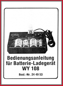 Bedienungsanleitung - Batterie-Ladegerät WY 108 - Original