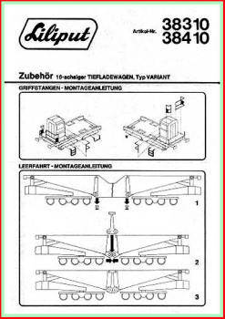 Liliput H0 Montageanleitung für Tiefladewagen 38310 und 38410