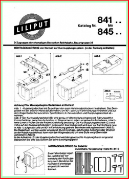 Liliput H0 Montageanleitung (2.1) - für D-Zugwagen 841... bis 845...