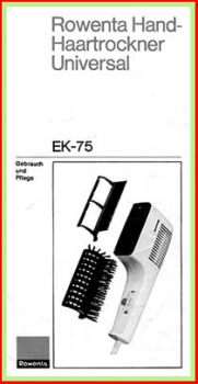 Rowenta - Gebrauchsanweisung (2) - für Haartrockner EK-75