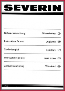 Severin Gebrauchsanweisung - für Wasserkocher - Original