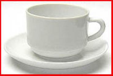 Kaffeetasse (3) - mit Unterteller - aus Porzellan - Pozzani