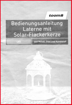 Bedienungsanleitung (1) - für Laterne mit Solar-Flackerkerze - Original