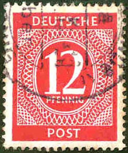 Deutsche Post - Wert 12 Pfennig