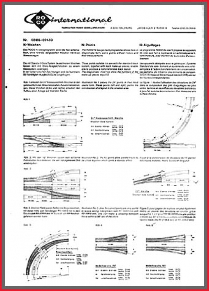 Roco N - Einbauanleitung für N-Weichen