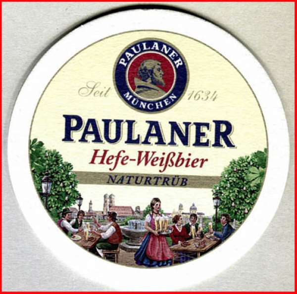 Bierdeckel (78) - Paulaner Hefe-Weißbier natürtrüb