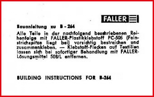 Faller H0 Bauanleitung - für Haus B-264