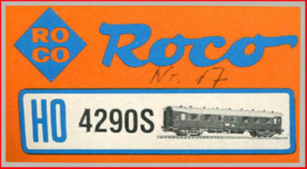 Roco H0 Karton - für einen Schnellzugwagen 44444 - (4290 S)