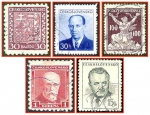 Tschechoslowakei (051) - fünf gestempelte Briefmarken verschiedene Werte - Ceskoslovensko