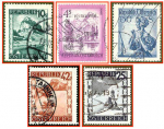 Österreich (109b) - fünf gestempelte Briefmarken verschiedene Werte - Republik Österreich
