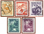 Österreich (111) - fünf gestempelte Briefmarken verschiedene Werte - Republik Österreich
