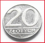 Polnische Münze - 20 Zlotych - 1990